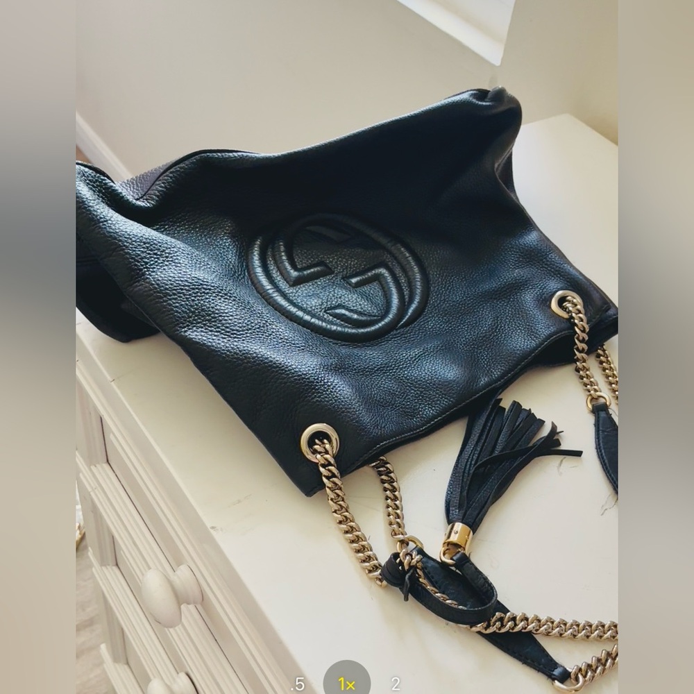 Gucci Black Pebbled Soho Leather Shoulder Bag 
Serial #310806204046 - Picture 8 of 14